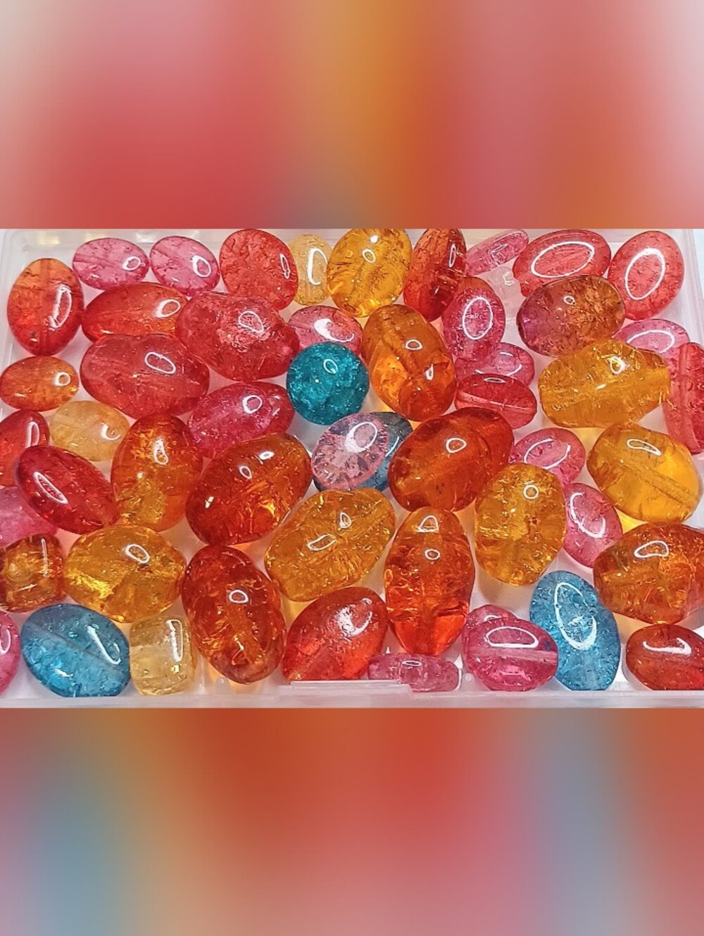 Czech glass crackle beads loose jewelry making 70pcs